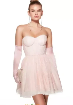 A Line Strapless Short Dress 30041