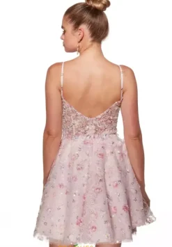 Applique Short A Line Dress 30017