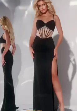 Beaded Fitted Long Dress 42758