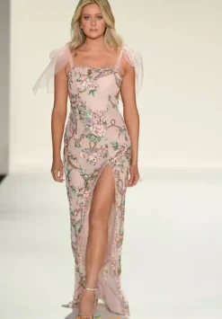 Beaded Long Fitted Dress 57602