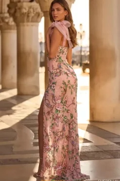 Beaded Long Fitted Dress 57602