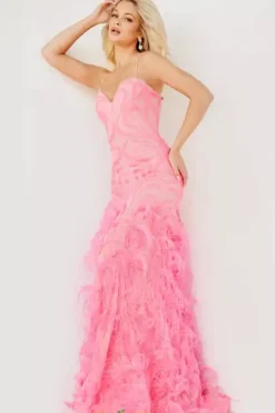 Feather Mermaid Long Dress 07425