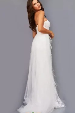 Fitted Overskirt Long Dress 07914