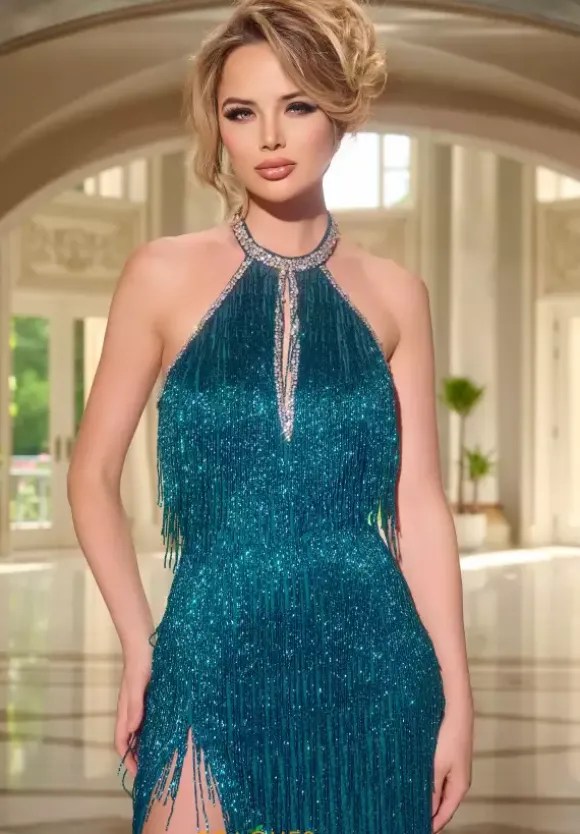 Fully Beaded Halter Neck Dress 43922