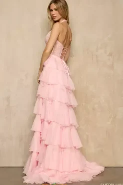 Halter Neckline A Line Chiffon Dress 57940