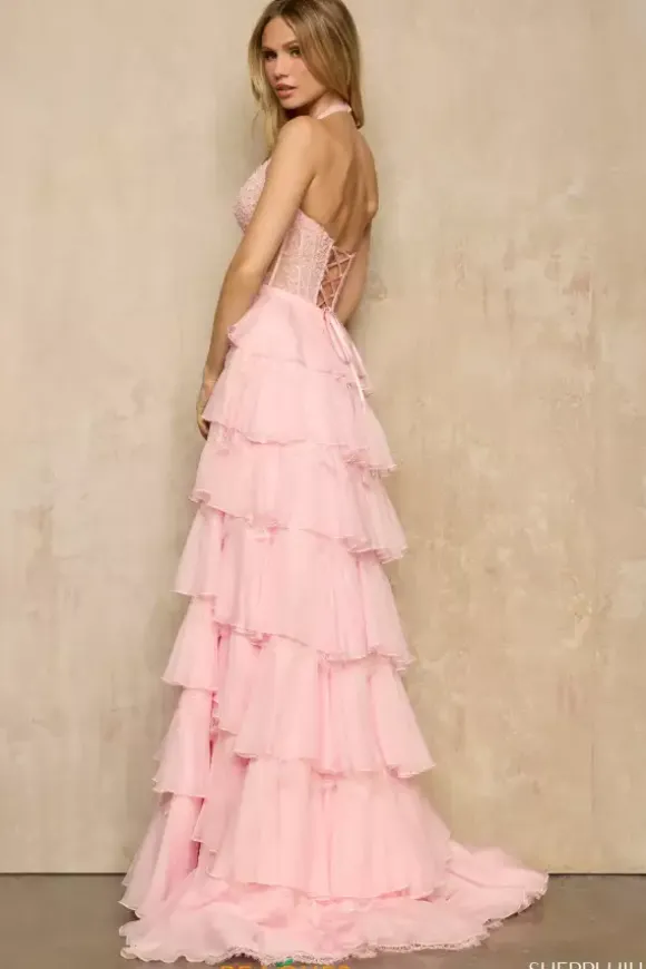 Halter Neckline A Line Chiffon Dress 57940