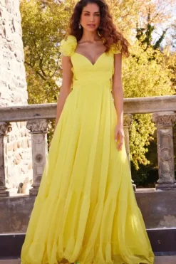 Lace Up Back A Line Dress 23322