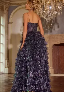 Long A Line Glitter Dress 39305