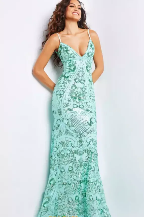 Long Fitted Sequins Dress 23839