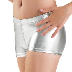 Metallic Booty Shorts for Short Dresses