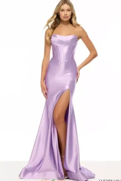 No Beads Long Satin Dress 57412