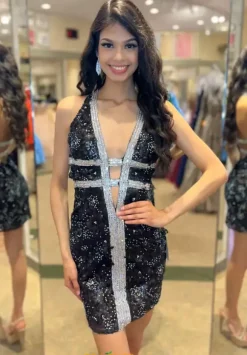 Open Back Fitted Dress 1112