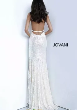 Open Back Fitted Sequins Dress 1012