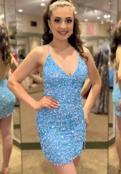 Open Back Short Fitted Dress 1129