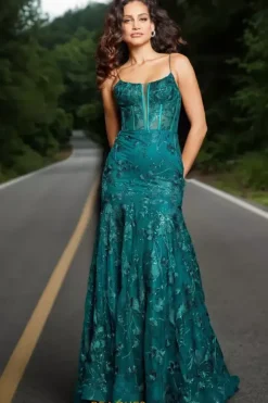 Scoop Neckline Long Dress 38004