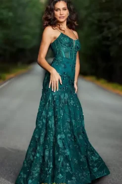 Scoop Neckline Long Dress 38004