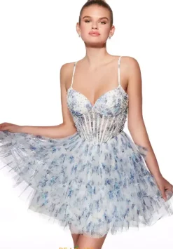 Short Beaded Tulle Dress 30013