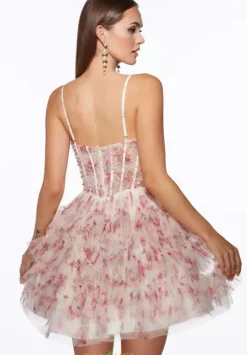 Short Beaded Tulle Dress 30013