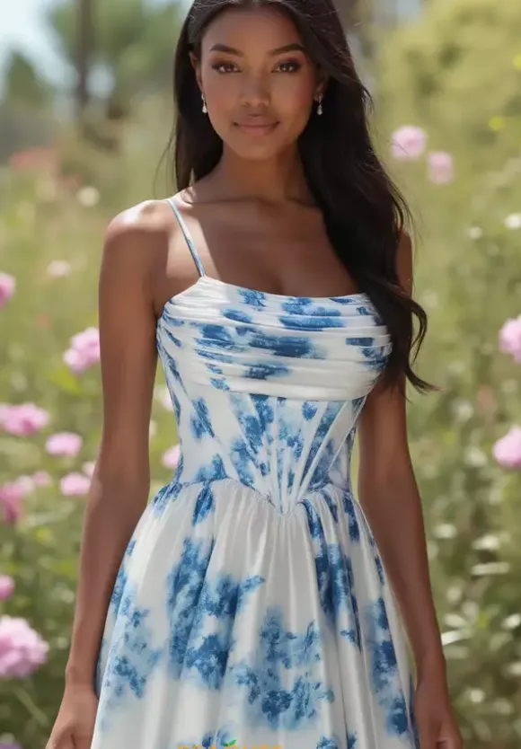 Short Satin A Line Dress 30059