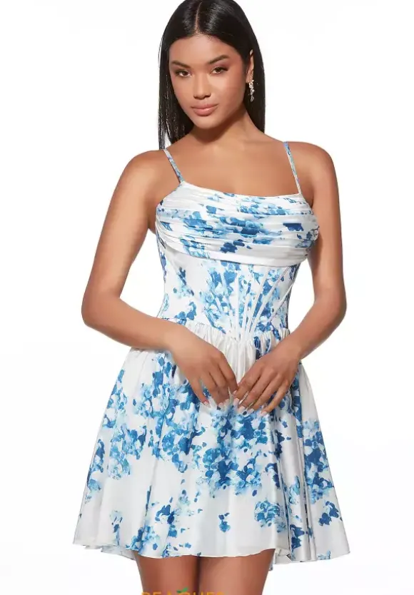 Short Satin A Line Dress 30059