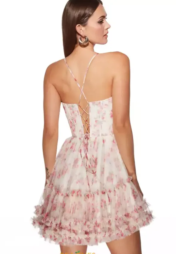 Short V Neck A Line Dress 30057