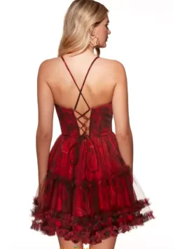 Short V Neck A Line Dress 30057