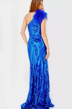 Single Shoulder Fully Beaded Dress 32596