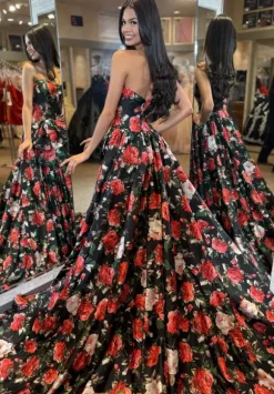 Strapless A Line Long Dress 57723