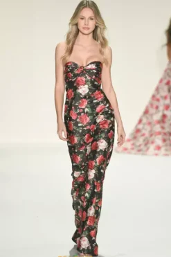 Strapless Fitted Print Dress 57962