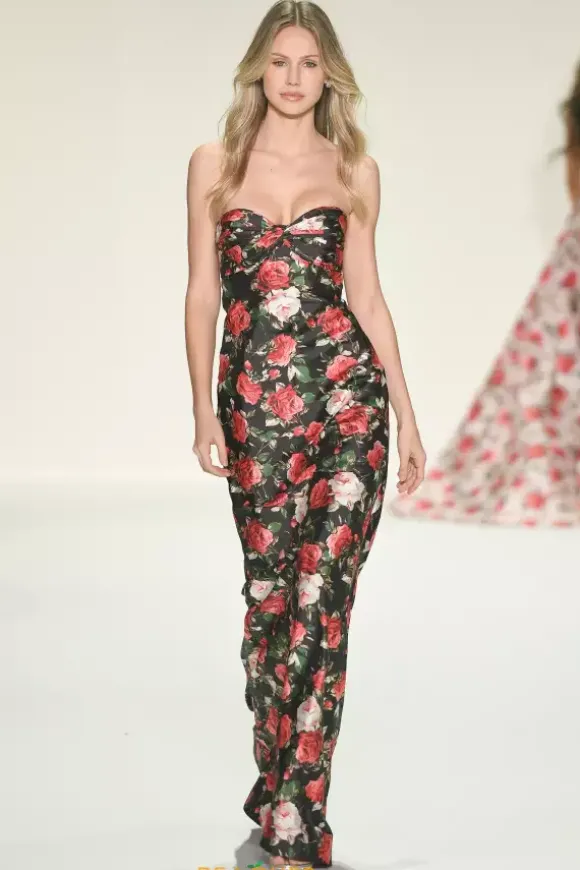 Strapless Fitted Print Dress 57962