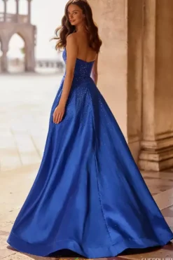 Strapless Neckline Beaded Long Dress 57402