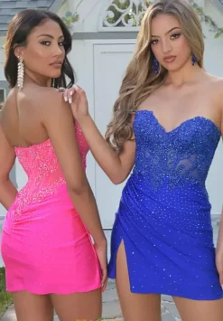 Strapless Sweetheart Neck Dress 1739