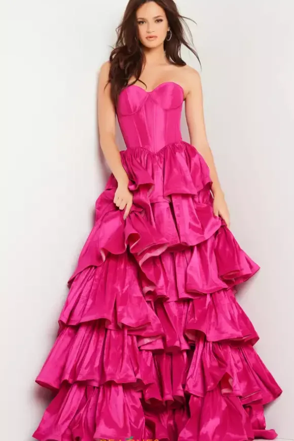 Strapless Taffeta Long Dress 36619