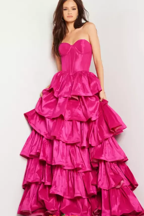Strapless Taffeta Long Dress 36619