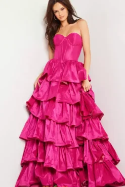 Strapless Taffeta Long Dress 36619