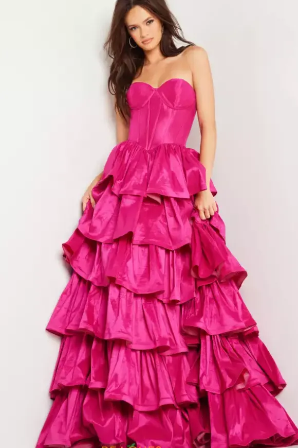 Strapless Taffeta Long Dress 36619