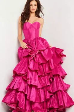 Strapless Taffeta Long Dress 36619