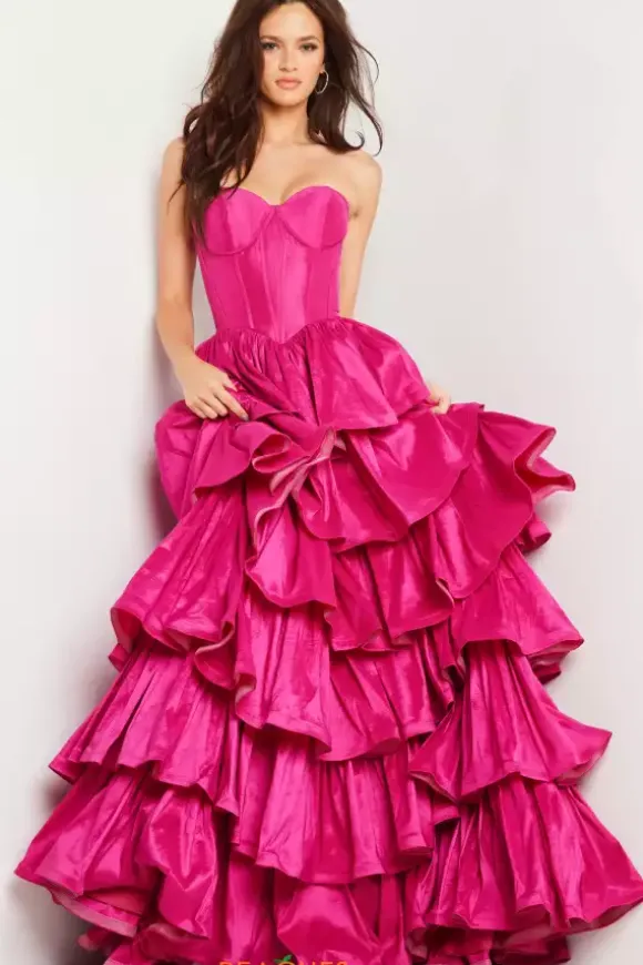 Strapless Taffeta Long Dress 36619