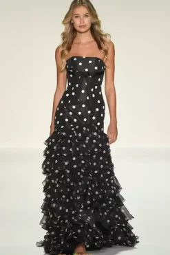 Strapless Taffeta Long Dress 57826