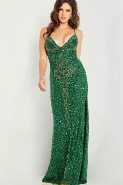 V Neck Fully Beaded Dress 36643
