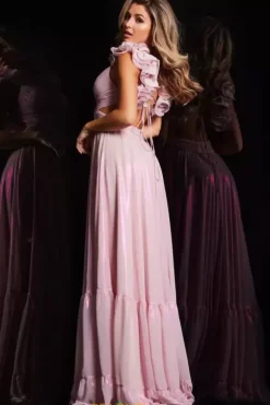 V Neck Long A Line Dress 26248