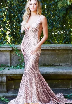 V Neck Long Fitted Dress 59762