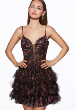 V Neckline A Line Dress 30078