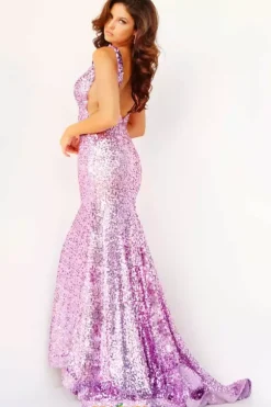 V Neckline Sequins Dress 23079